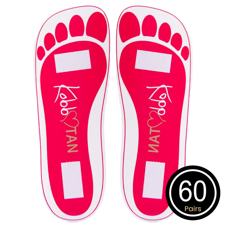 KOBBTAN 60 Pairs(120feets) Spray Tan Feet Pads Disposable & Economic Pink Feet pads for Spray tanning,Use in Tanning booth,Sunless Tanning at Home or Beauty Salon-Non Slip-Comfortable-Hygienic-Ultra Bronzing - Image 2